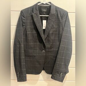 NWT Banana Republic Charcoal Fitted Womens Blazer Luxury Classy Pinstripe